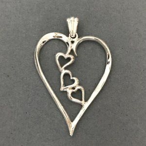Silver Plated Hearts Pendant